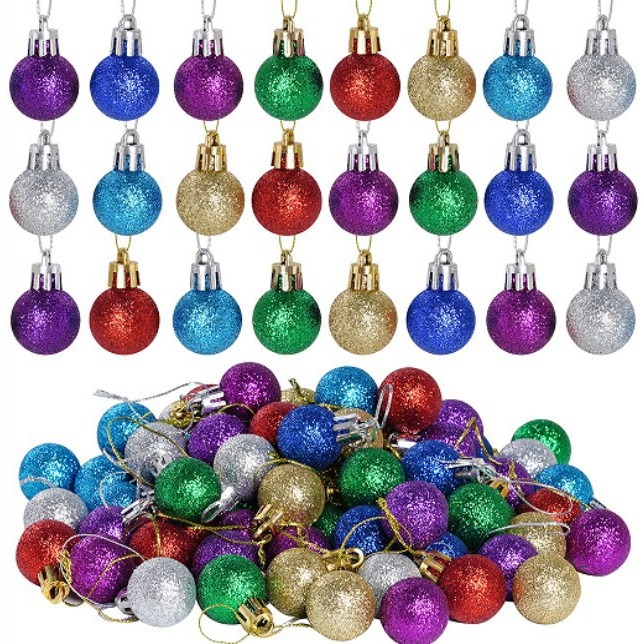 2,5 cm diámetro BOLA DE Navidad brillante mate brillo bola a granel bola galvanoplastia bola árbol de Navidad bola decorativa colgante