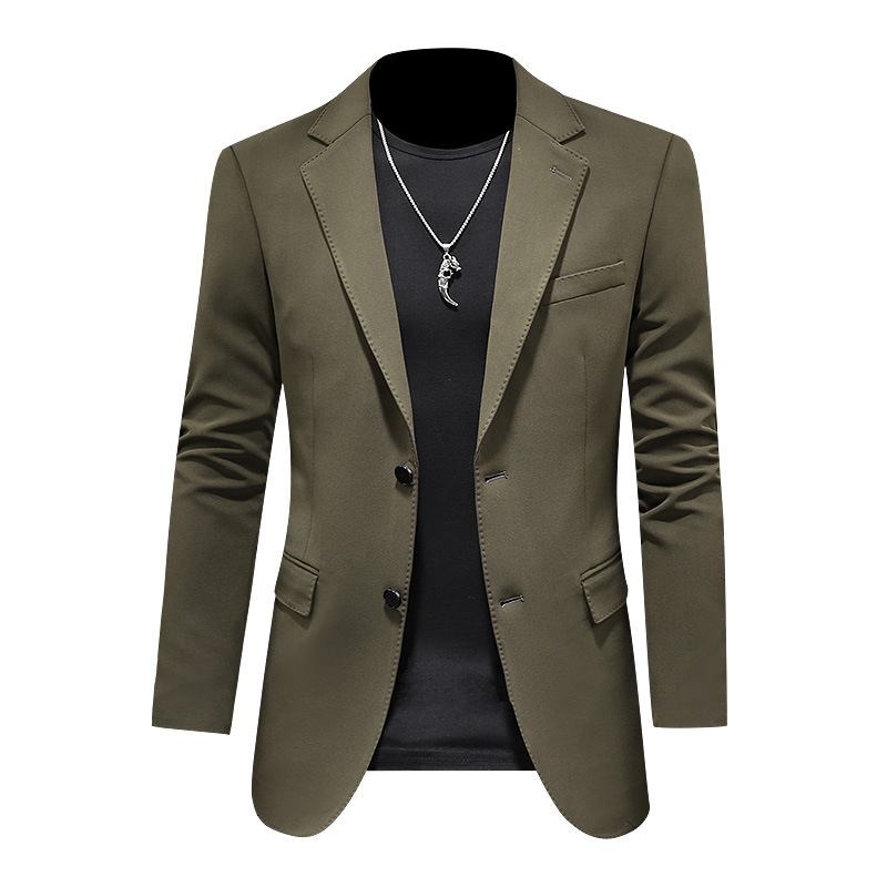 New men's casual suit plus size Korean style slim fit suit jacket men's fashionable handsome solid color small suit single West