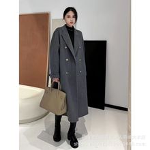 宽松高级100％羊毛大衣立体显瘦长款双面羊绒呢子外套秋冬女装