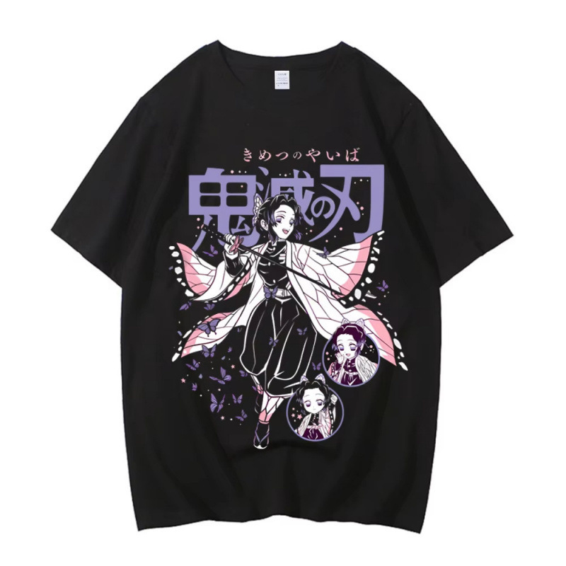 Japanese Anime Shirt Demon Slayer T-Shirt Men's Clothing Kawaii T-Shirt O-Neck High Quality Cotton T-Shirt