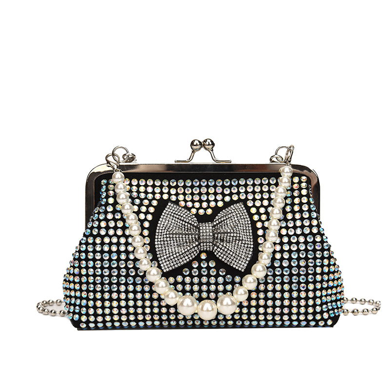 Diamante de la manera del verano bolso de las mujeres portátiles 2023 nuevo arco lindo moda bolsa de hombro perla bolsa de mensajero moda