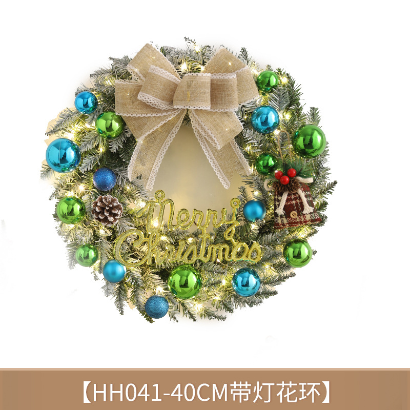 Transfronteriza guirnalda de Navidad 40/50/60cm decoraciones de Navidad escena diseño puerta colgante árbol de Navidad guirnalda adornos