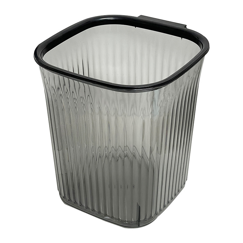 Casa transparente de oficina basura de alto valor cuadrada estriada gruesa gran cocina sala de estar cesto de baño