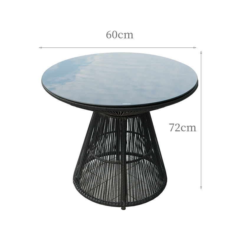 Mesa y silla al aire libre patio al aire libre impermeable protección solar ratán muebles combinación balcón ocio ratán Silla de tres piezas conjunto