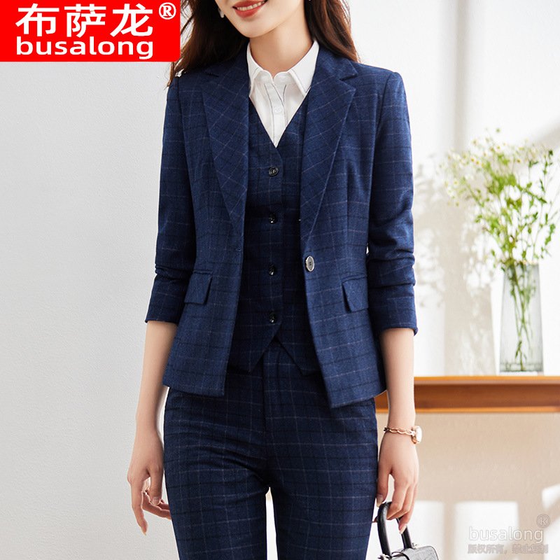 New Bergamong Kingong Women's Long-Sleeved Professional Suit Trousers Formal Suit Work Clothes 19111