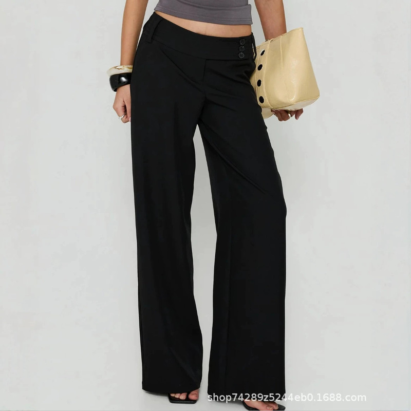 2026 Summer New Cross-Border Products European and American Women's Casual Fashion Suit Flared Loose Trousers Women's Pants 2026 2026 Summer New Cross-Border Products European and American Women's Casual Fashion Suit Flared Loose Trousers Women's Pants 2026