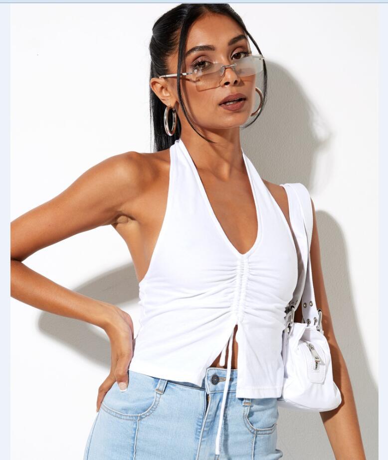 summer new fashion halter neck halter V-neck vest NSYF56868