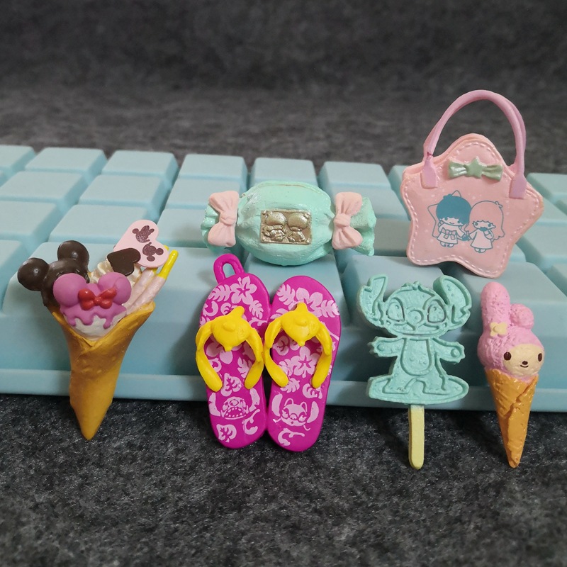 6 시뮬레이션 아이스크림 슬리퍼 음식 연주 멜로디 DIY 패치 소재 인형 마이크로 풍경 장식