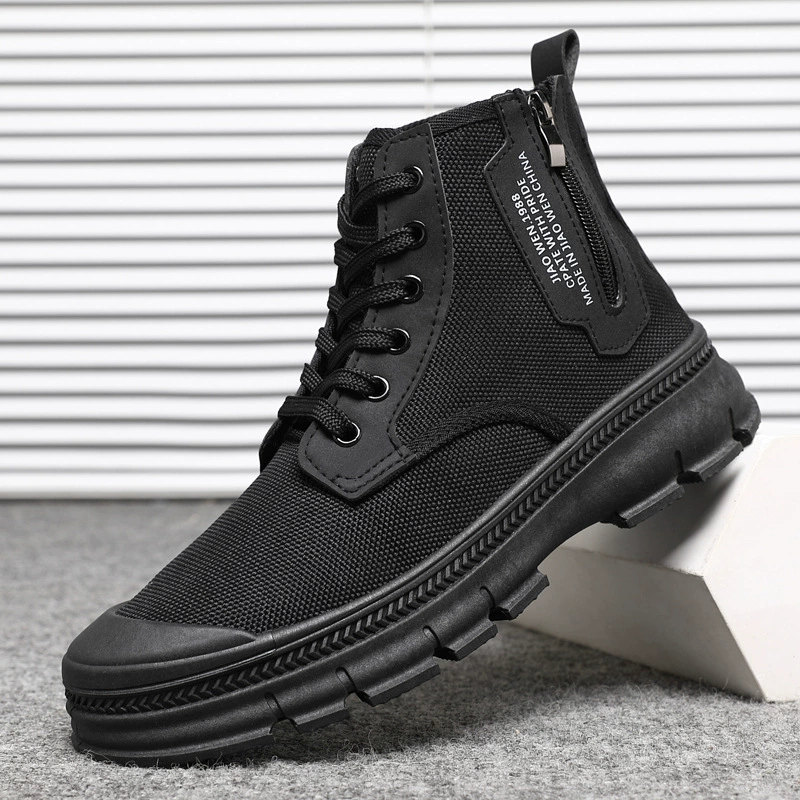 9091 уличные повседневные кроссовки для походов с хлопковой подкладкой, обувь для кемпинга и путешествий, нескользящие высокие рабочие кроссовки с защитой от грязи, парусиновые кроссовки, дышащие
