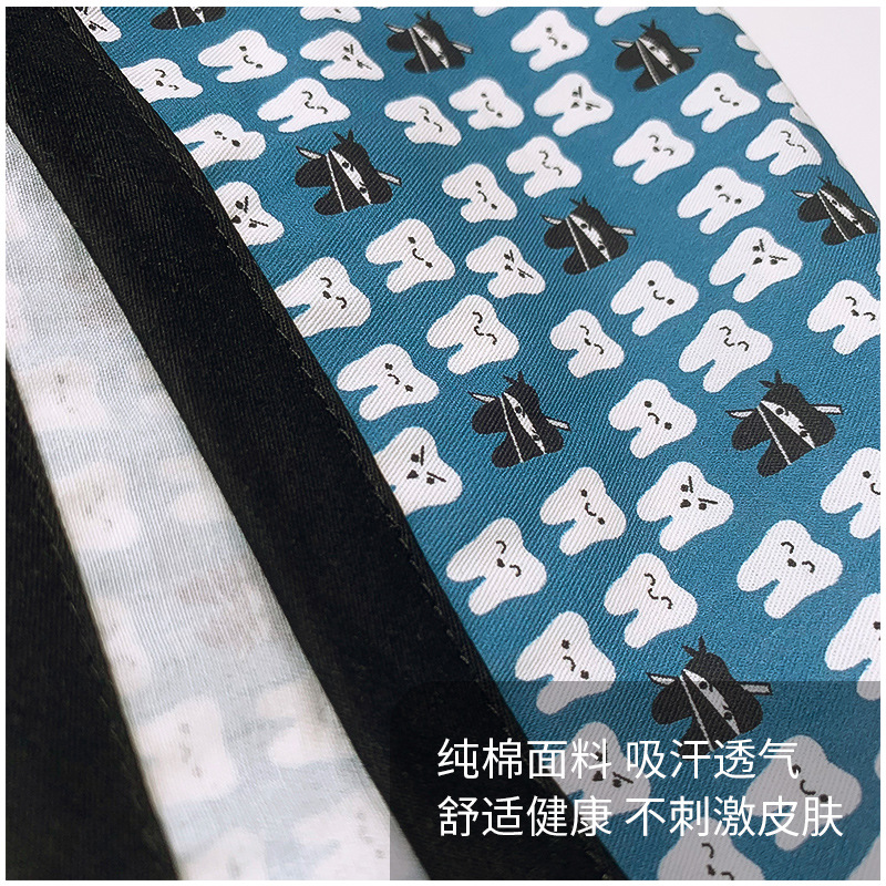 Amazon suministro de algodón puro impresión quirúrgica tapa femenina correa ajustable enfermera tapa médico dental oral fregar tapa