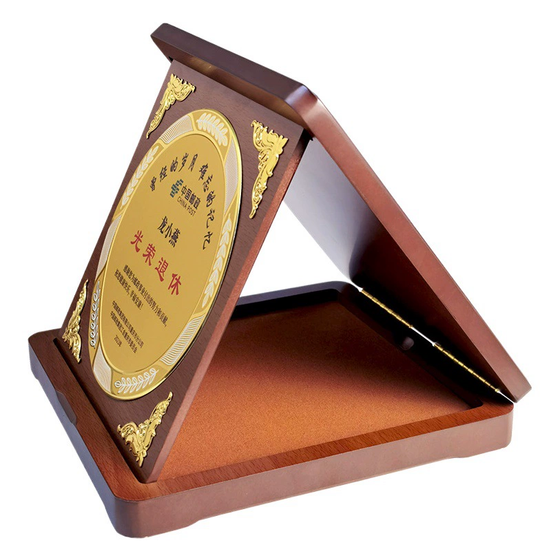 Деревянная складная авторизованная медаль, сертификат на пенсию, бронзовая открытка, юбилейная церемония, награды, праздничное производство сувениров на пенсию