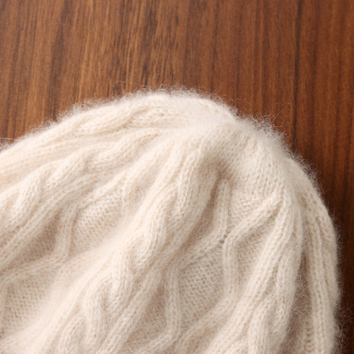 Autumn and winter pure wool woolen hat with large head circumference for men and women, cashmere woolen hat, knitted ear protection warm and cold hat