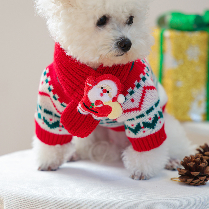 ペット、犬、猫、小型犬、子犬、ファッショナブル、ロマンチック、かわいいアクセサリー、クリスマススカーフ|undefined