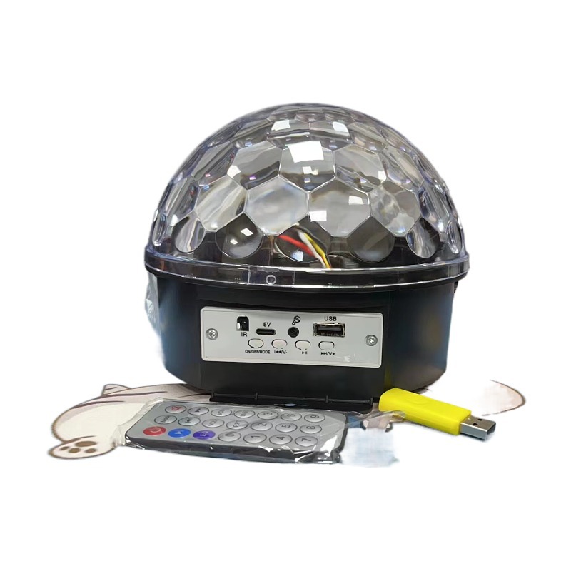 Bola mágica de cristal LED con control remoto, Bluetooth, MP3 y control por voz, luz de escenario para KTV