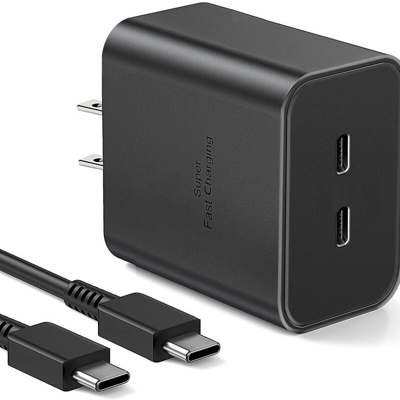 45W charger 2 port gallium nitride power adapter USBTYPE-C fast wall multi-port charger