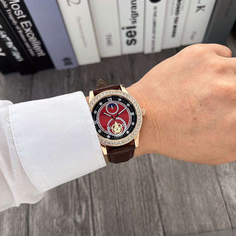 70g Weight Ordinary Glass Mirror Material Imitation Leather Strap Material Watch Classification Pointer Display Type Buckle Buckle Style Round Dial Shape Shopping Occasion Quartz Movement Geometric Pattern All Seasons Season Unisex Gender Glam, Fashion Style Glam Fashion Geometric Buckle Quartz Watch 10
