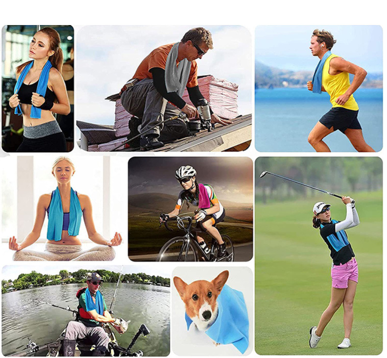 Yaz Soğuk Duyarlı Spor Havlusu Soğutma Fitness Soğuk Hisli Havlu Ter Silme Hızlı Kuruyan Havlu Silikon Havlu Özel Logo