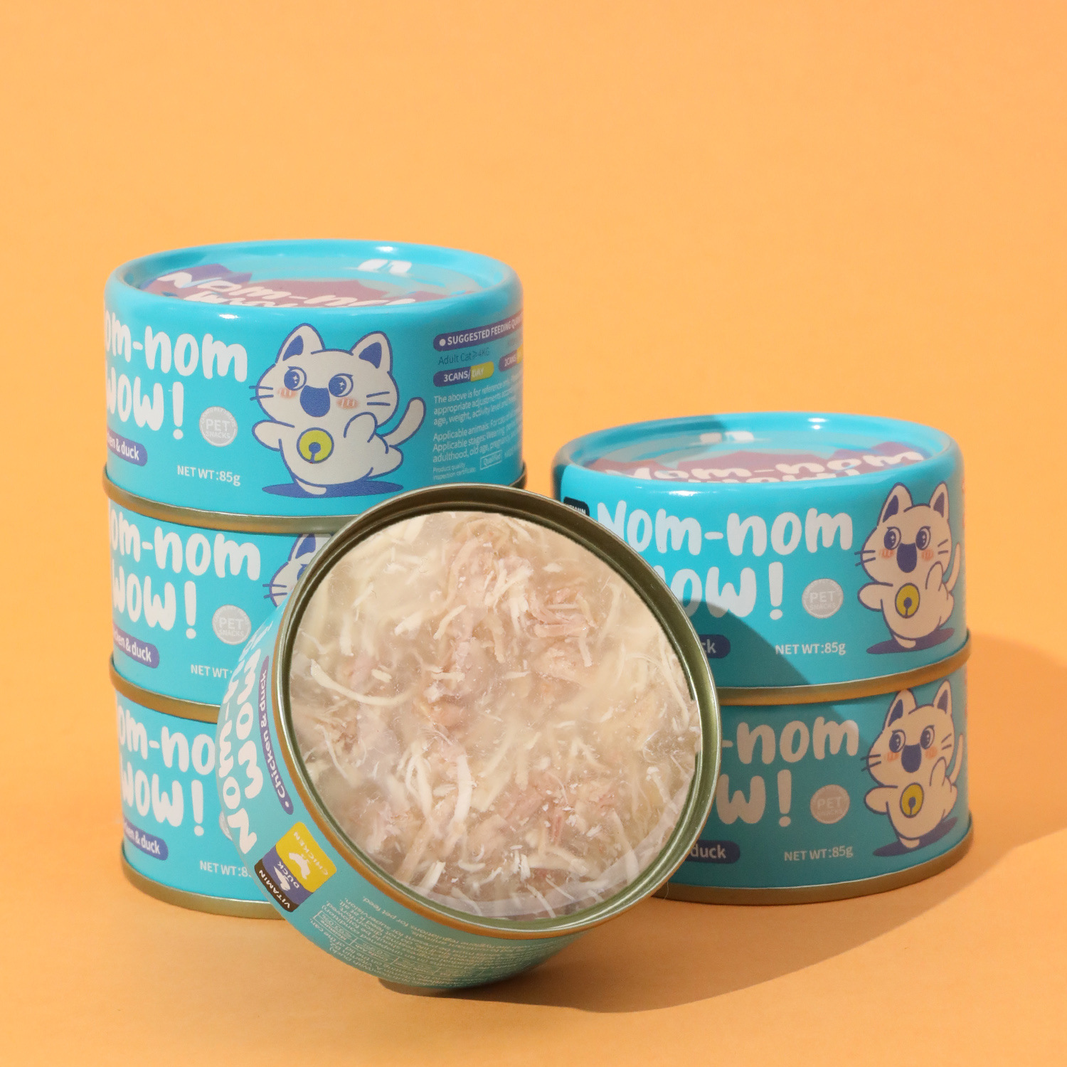 Amazon Hot sale gato enlatado 85g gatos adultos gatos pequeños ganancia de peso, hidratación, nutrición de alto contenido de sodio, bocadillos de gatos al por mayor
