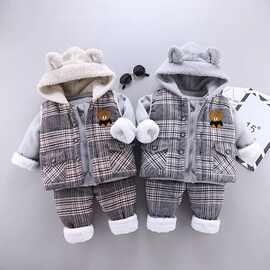 童装男女宝宝秋冬季休闲套装双面绒小孩时尚运动潮服儿童衣服3岁4