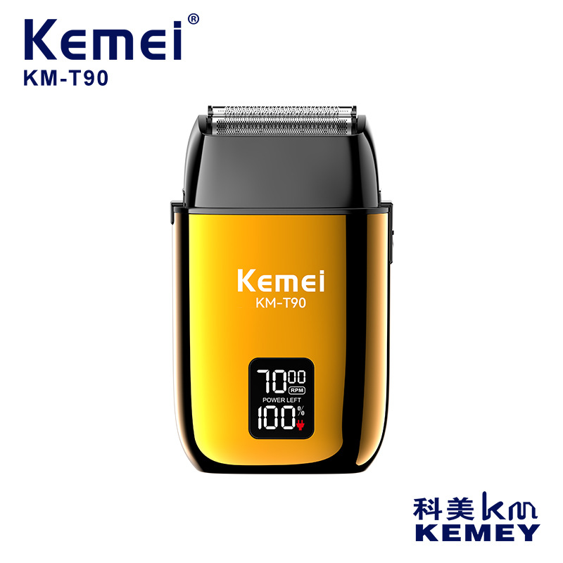 Komei afeitadora recíproca de alta potencia KM-T90 afeitadora para hombres afeitadora eléctrica digital compacta y portátil