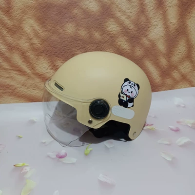 Helmet 7-15 Years Old Boys – Motosiklet kaskı (dəbilqə) - no-11-beige-transparent-short-mirror-7-15-years-old
