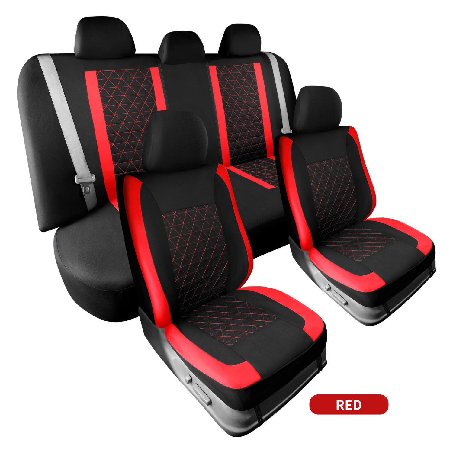 Lingxing Rhomboic Car Seat Cover PVC Leather Export (Universal seat cover) - standard-version