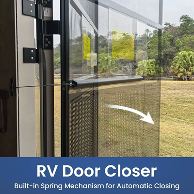 Safoner RV Screen Door Handle for RV Trailer Screen Door, with Closer and Adjustable Tension, Aluminum (Armrest, handle, handle) - screen-door-tensioner