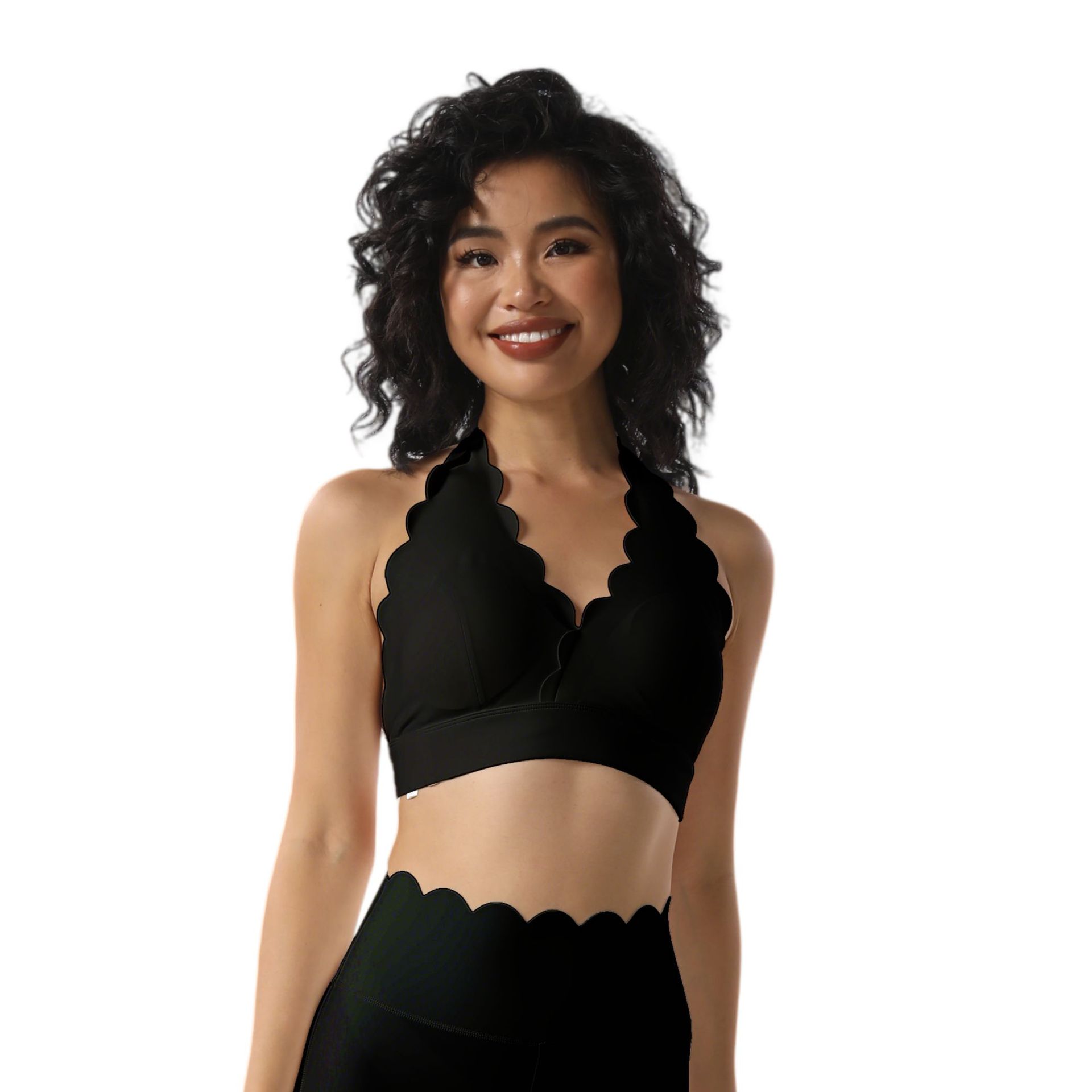 Halter Neck Yoga Bra With Wide Straps And Beautiful Back Design_voghion.com