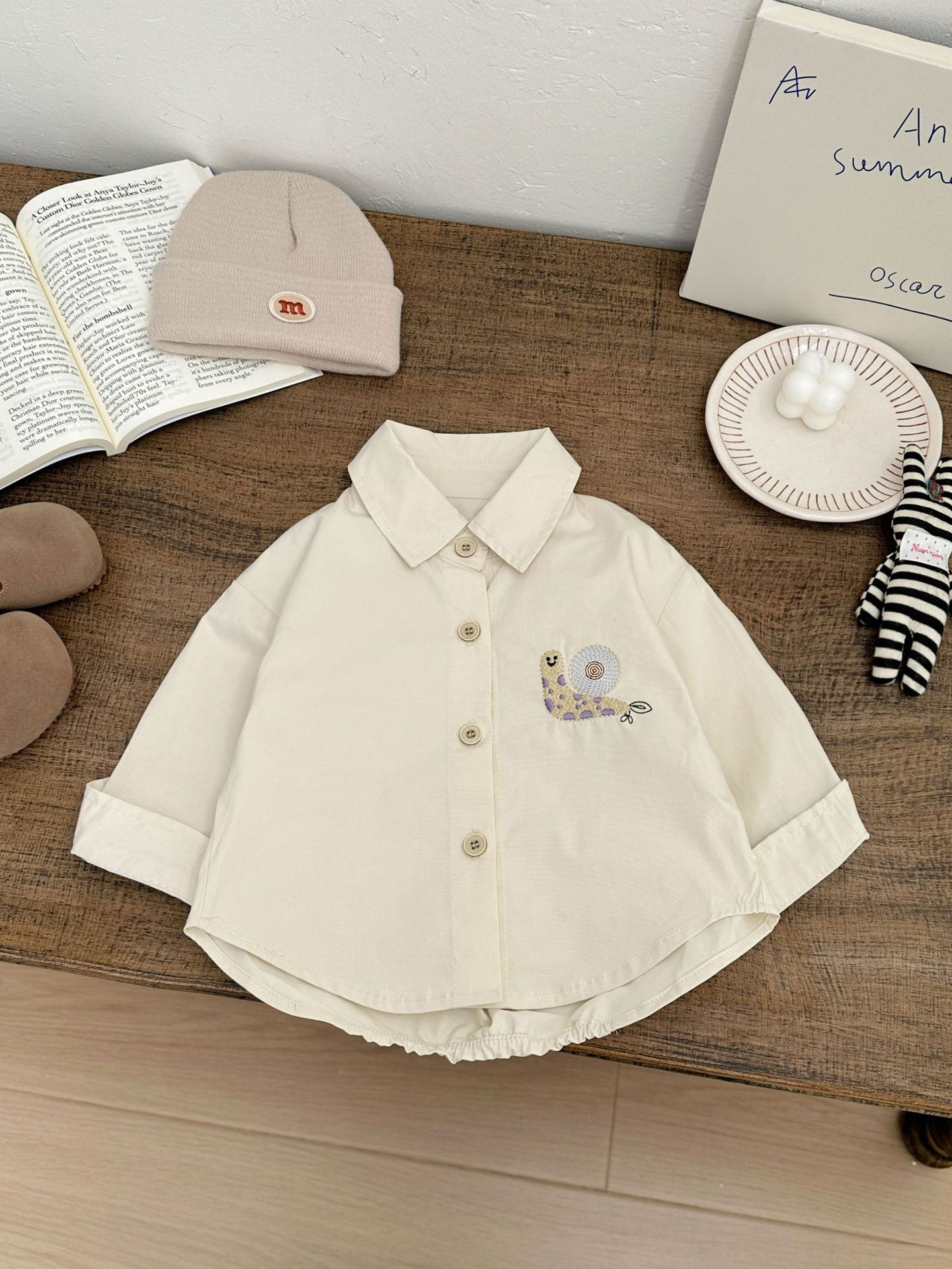 Ropa de bebé coreana 2026 nuevo bebé guapo camisa de algodón puro otoño impresión coreana de camisa de manga larga para niños