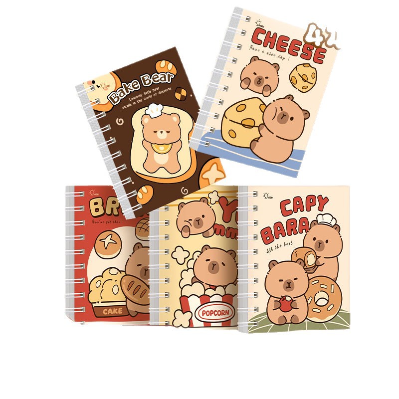 Cuaderno de dibujos animados A7 bobina de alto valor de visualización del estudiante cuaderno de cuadernos de bobina lateral de la oficina cuaderno de cuadernos de línea horizontal