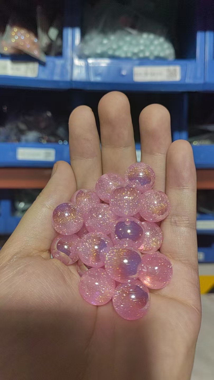 【20-30 piezas】Cuentas redondas brillantes doradas con efecto marino estrellado para pulseras, cadenas de teléfono, accesorios de joyería, cuentas sueltas