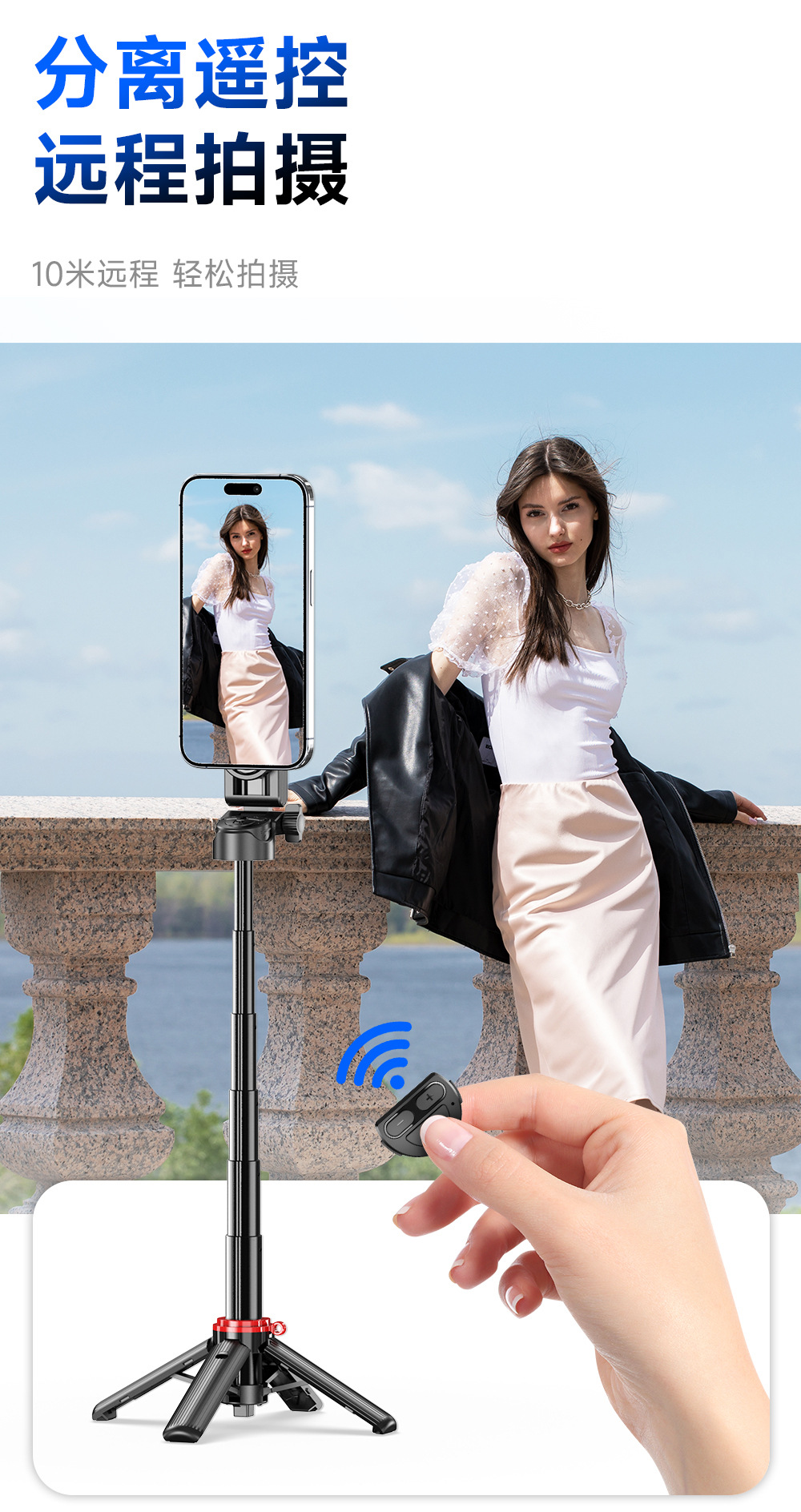 ZACH Zoom Kontrol Uzaktan Kumandalu Selfie Çubuğu Teleskopik Mini El Tipi MagSafe Manyetik Yardımcı Çekici Düğme Açılır Standı