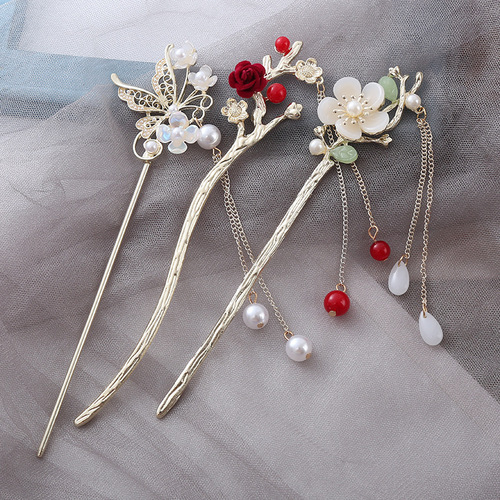 Ancient style hair accessories, tassel hairpins for women, high-end ancient costume hairpins, hairpins, Hanfu cheongsam hairpins, and rocking accessories