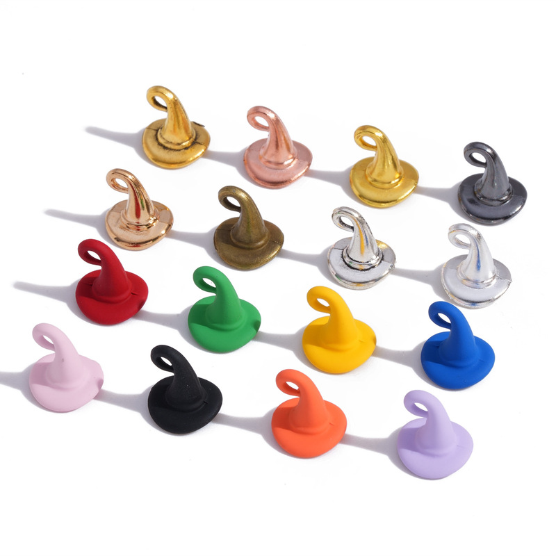 Cross-Border Hot-Selling Colorful Wizard Magic Hat Pendant DIY Retro Alloy Jewelry Accessories Halloween Decoration Pendant