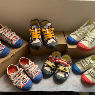Spring and Summer Children's Canvas Shoes Velcro Non-slip Breathable Outdoor Casual Children's Shoes Men and Girls Low-top High-top Shoes