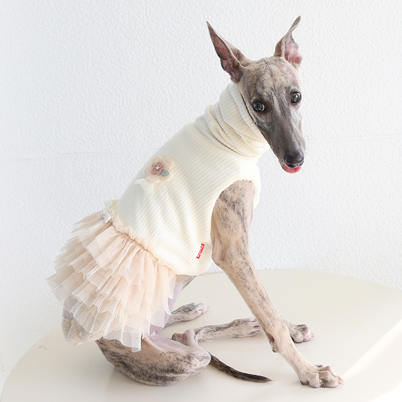 Petstyle 灵缇堆堆领百褶纱裙 意大利小灵缇惠比特宠物衣服跨境亚|undefined