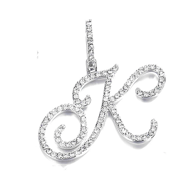 Подвес-цепочка из медной основы с позолотой 18K и цирконами, цепочка 45+5 см, подвеска 5 см