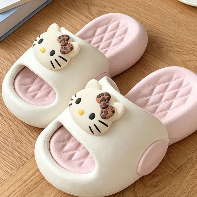 Super Thick 2026 New Style Indoor Home Thick-Soled Non-Slip Casual Cartoon Cute Kt Cat Slippers for Women Summer Super Thick 2026 New Style Indoor Home Thick-Soled Non-Slip Casual Cartoon Cute Kt Cat Slippers for Women Summer
