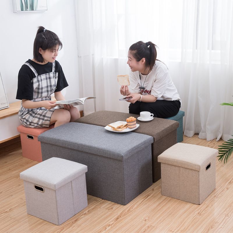 El taburete de almacenamiento rectangular puede sentarse en el taburete de almacenamiento multifuncional para adultos, taburete de sofá para niños, sala de estar, taburete para cambiar zapatos, caja de almacenamiento