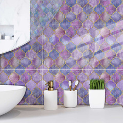 CZ-DZ509炫彩紫魚鱗形狀瓷磚翻新廚房浴室宿舍牆面地面裝飾牆貼紙