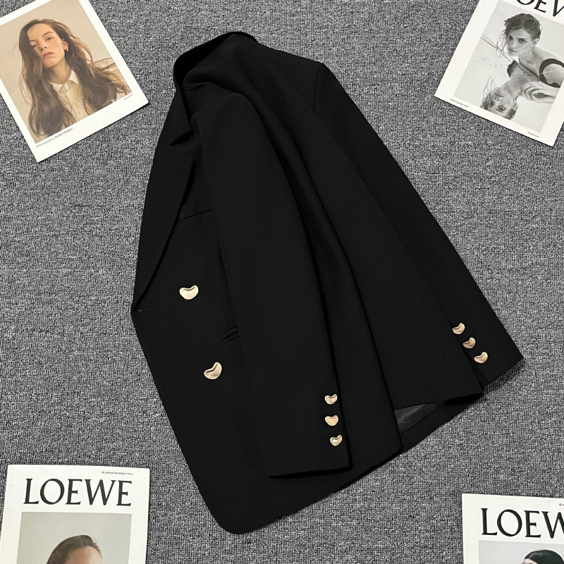 Blazer Casual de Vestir para Mujer de Poliéster Manga Larga con Cuello de Solapa