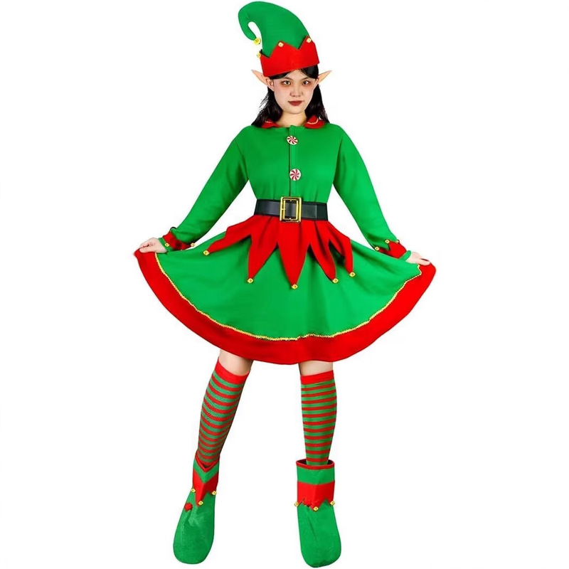 Children's Christmas Costumes, Women's Dress Suits, Men's and Women's Cosplay Adult Green Elf Costumes Children's Christmas Costumes, Women's Dress Suits, Men's and Women's Cosplay Adult Green Elf Costumes