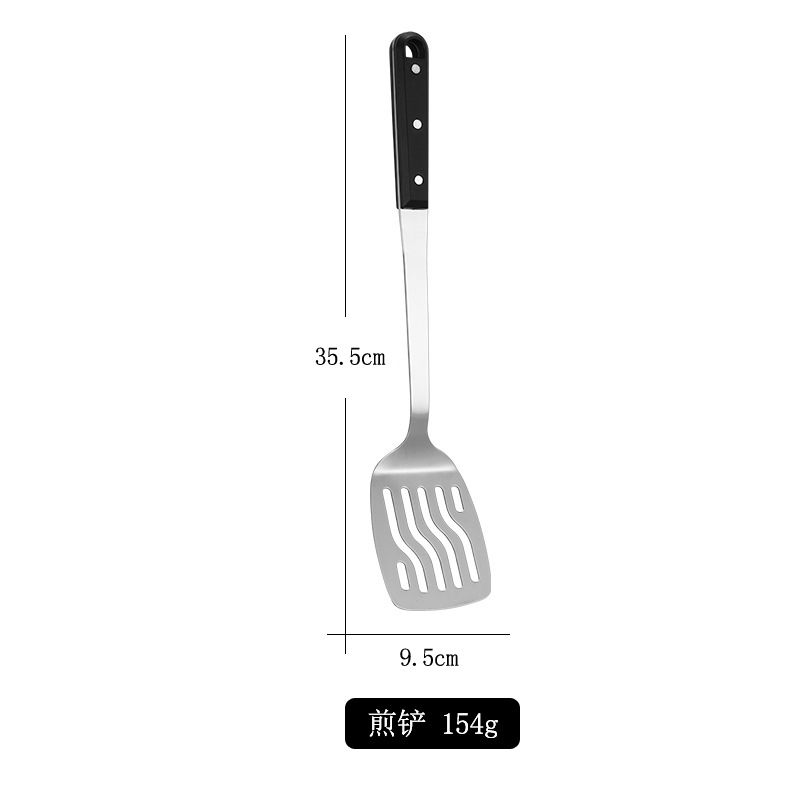 No magnético de acero inoxidable utensilios de cocina espátula cuchara de sopa espátula de cocina Negro Perla olla caliente sopa Shell freír pala colador grande