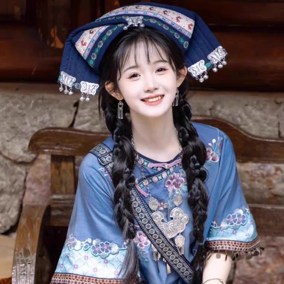 March 3 ethnic style female girl embroidery north and south dynasties big sleeve exotic style slanting lapel big sleeve half sleeve suit