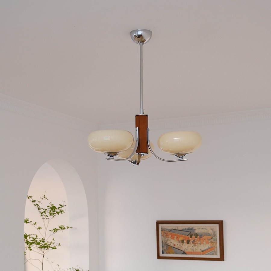 中古臥室復古包豪斯吊燈法式奶油風vintage餐廳客廳臥室實木吊燈