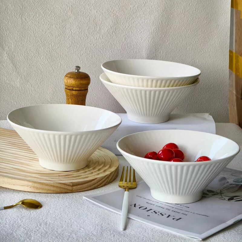 Home-Use Conical Noodle Bowl 2025 New Underglaze Ramen Bowl-Style Ceramic Noodle Bowl 7inch Soup Bowl