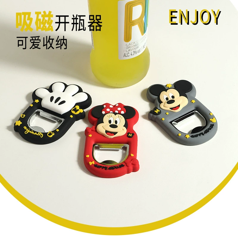 Открывалка для бутылок с изображением Микки, магнит на холодильник, открывалка для пивных бутылок, магнит, открывалка для винных бутылок, бытовая многофункциональная открывалка для бутылок