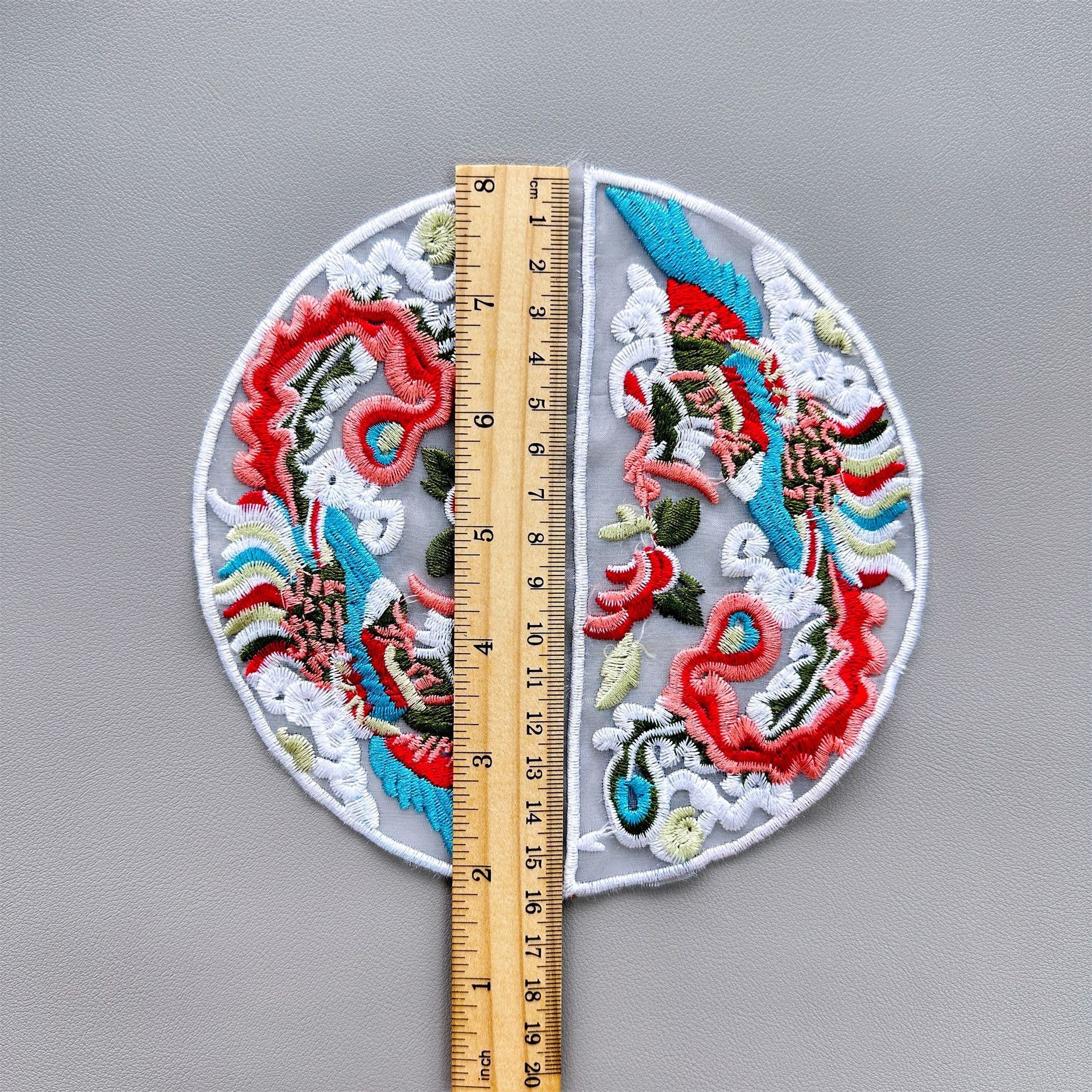 Parche de bordado Hanfu de estilo chino tradicional, aplique floral redondo de dragón y fénix, nuevo accesorio de ropa de estilo chino, bordado decorativo DIY.
