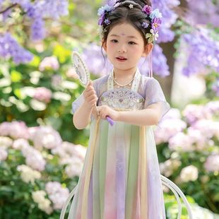 Hanfu Girl Summer Style Traditional Dress Spring and Autumn 2025 New Tang Suit Dress Ancient Style Children's Traditional Dress Summer