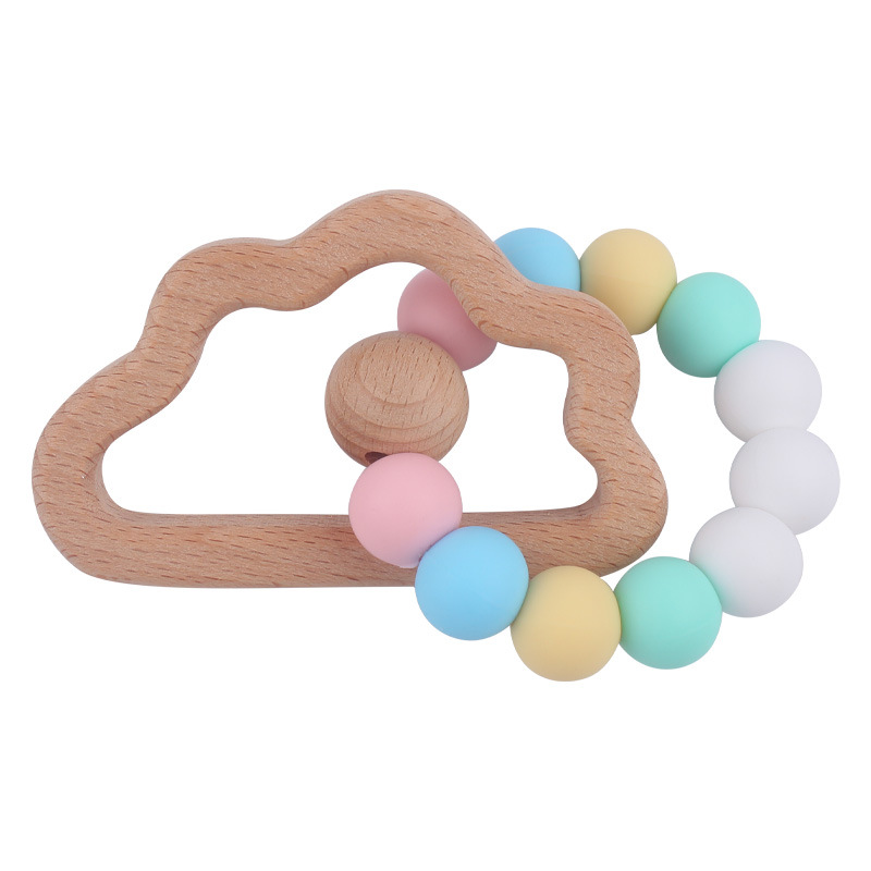 Nuevo bebé de dibujos animados nube de haya macaron mordedor relajante bebé contraste color silicona mordedura juguete